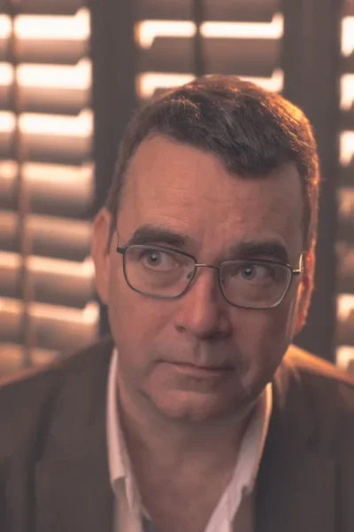 a portrait of Mick Herron