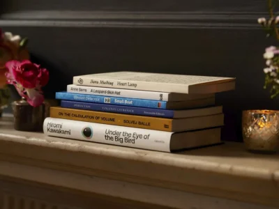 a book stack of the shortlisted titles