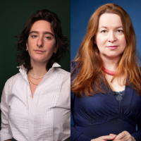 a portrait of Yael van der Wouden and a portrait of Rachel Clarke