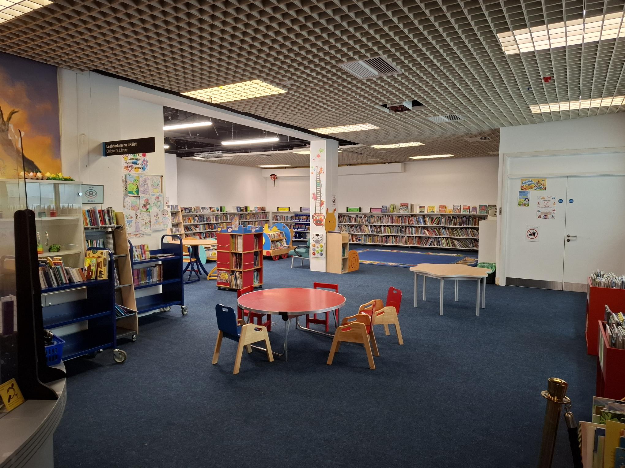A photo of Dublin Central Library children's area.
