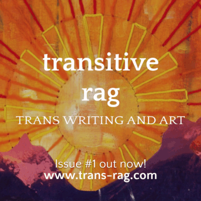 the front cover of transitive rag, a yellow and orange sunburst