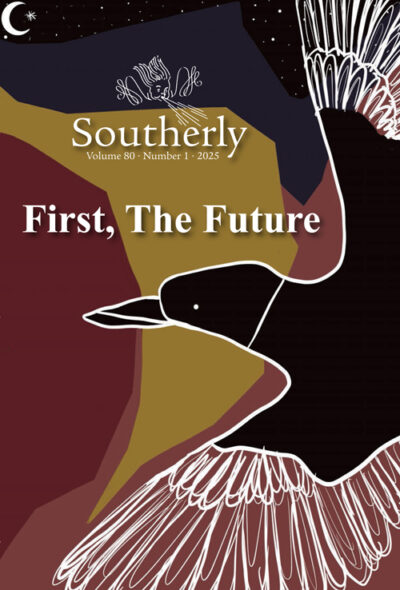 The cover of Southerly 80.1. It features artwork of a kookaburra by Kerry Klimm.